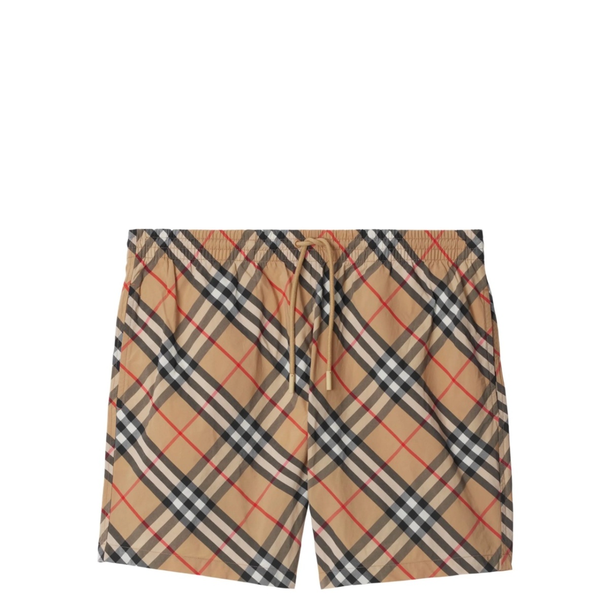 check-print drawstring swim shorts