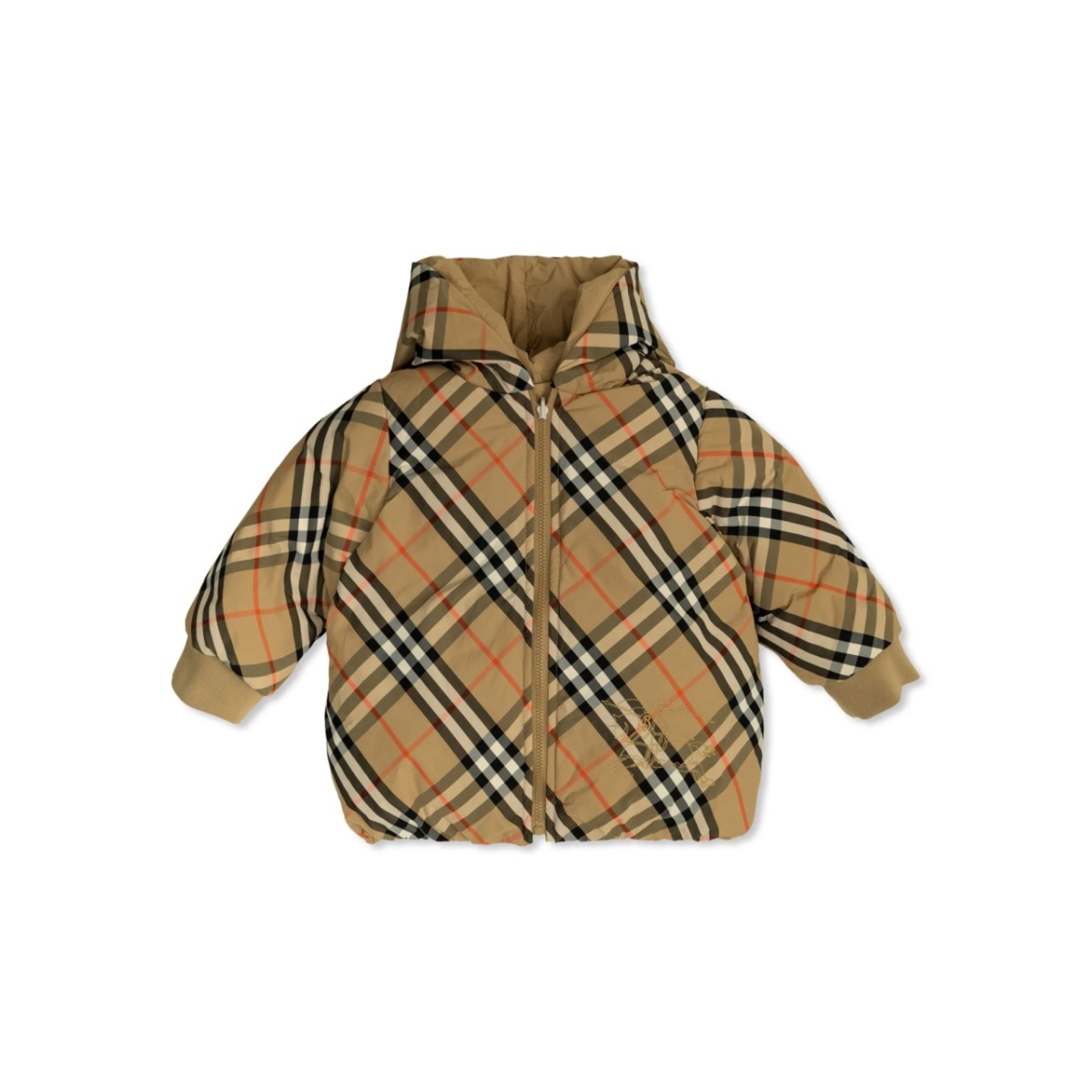 check-print puffer jacket