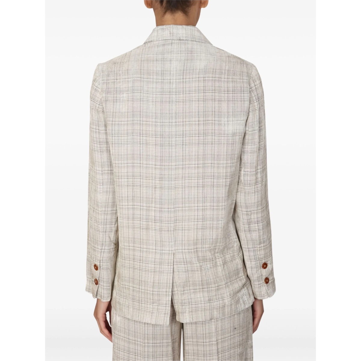 checked double-breasted jacket - Img 3
