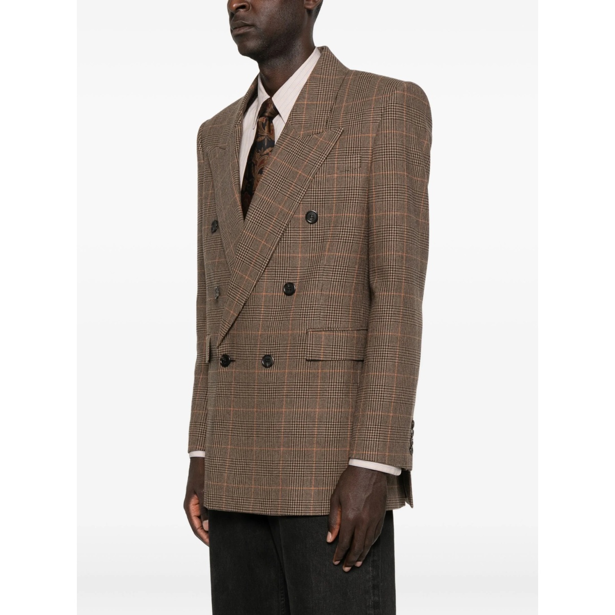checked double-breasted jacket - Img 3