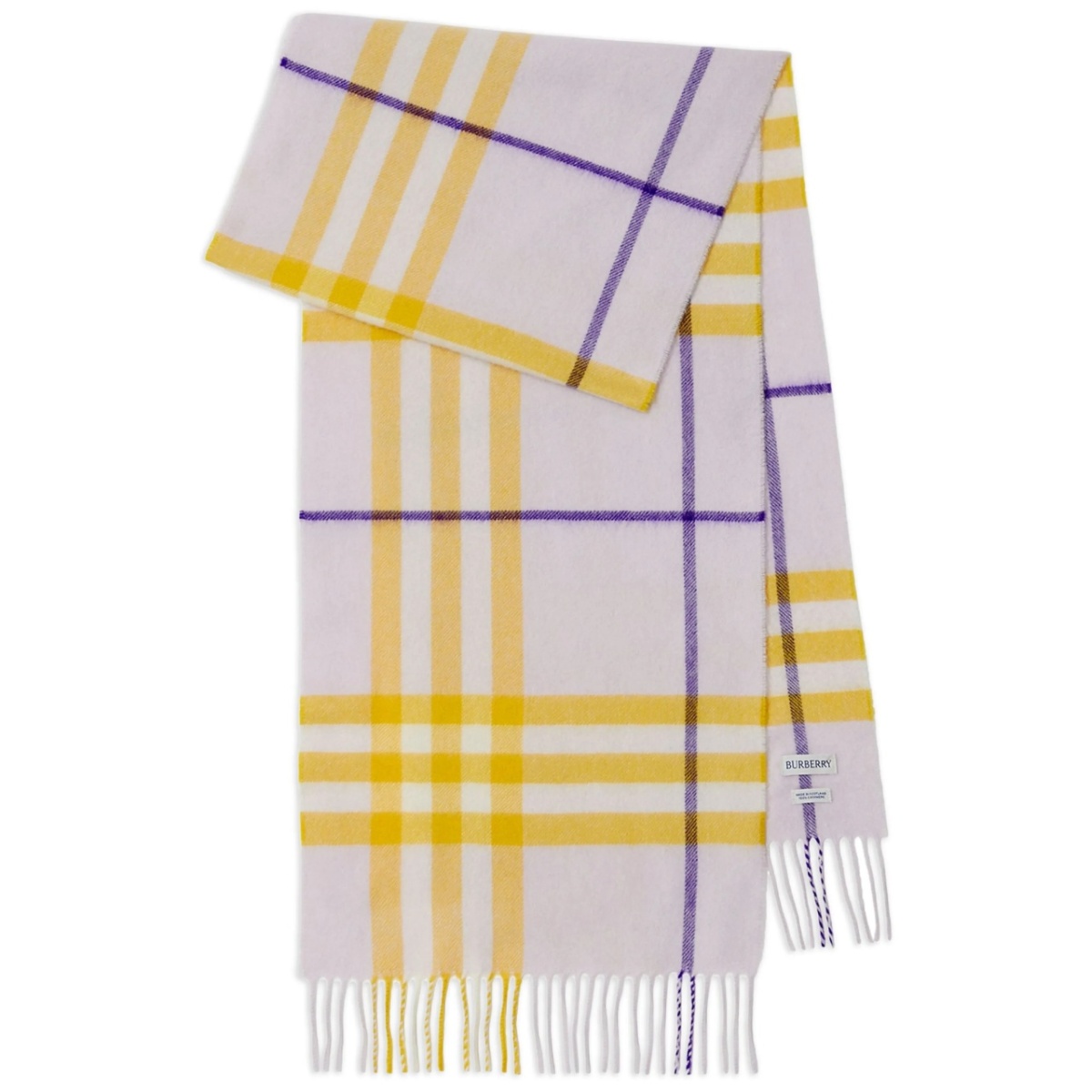 checked fringed-edge cashmere scarf