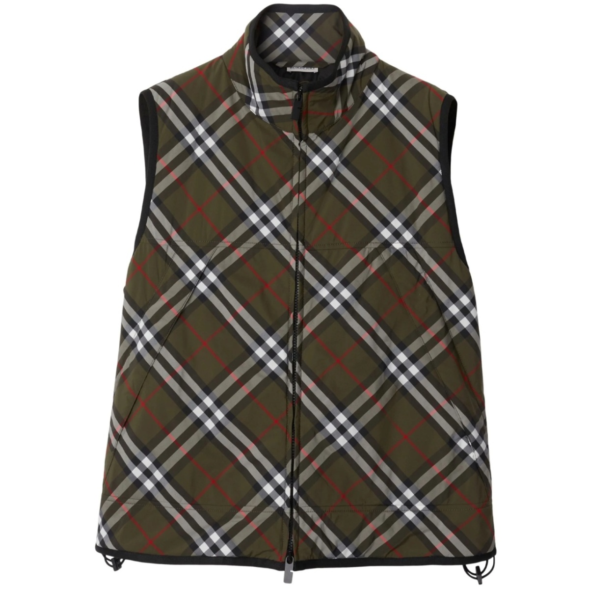 checked padded gilet