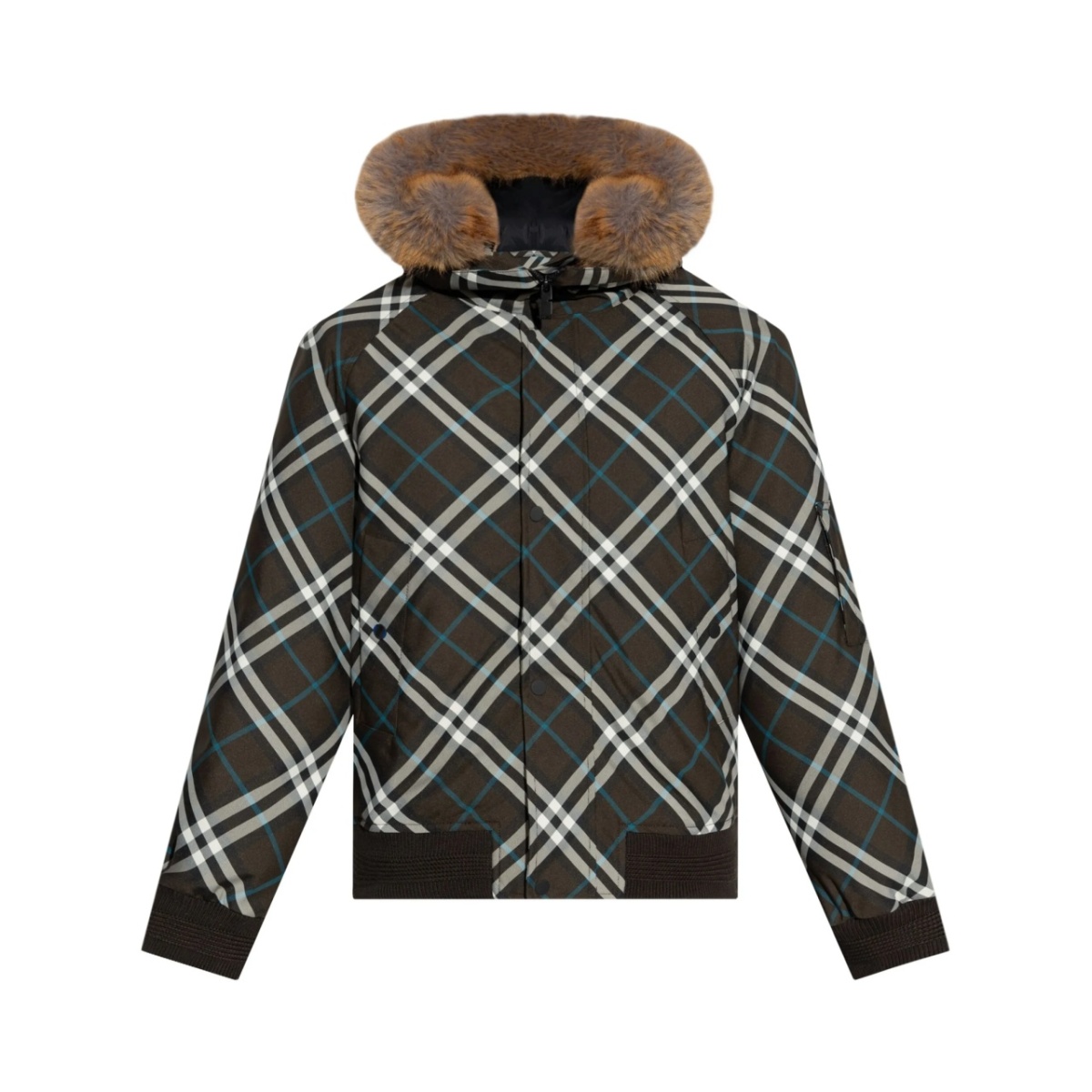 checked padded jacket