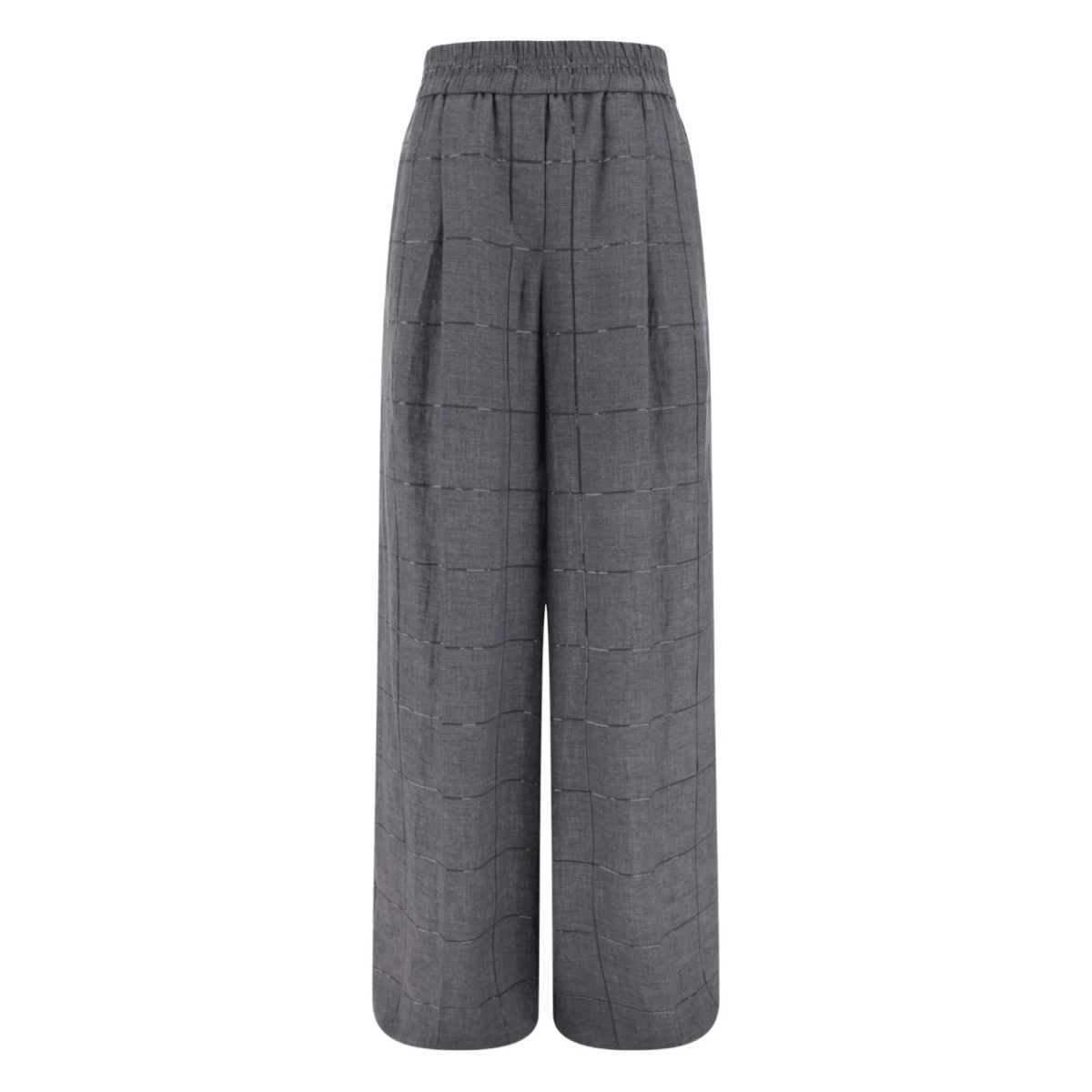 checked palazzo trousers