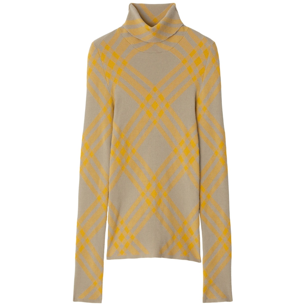 checked wool-blend jumper