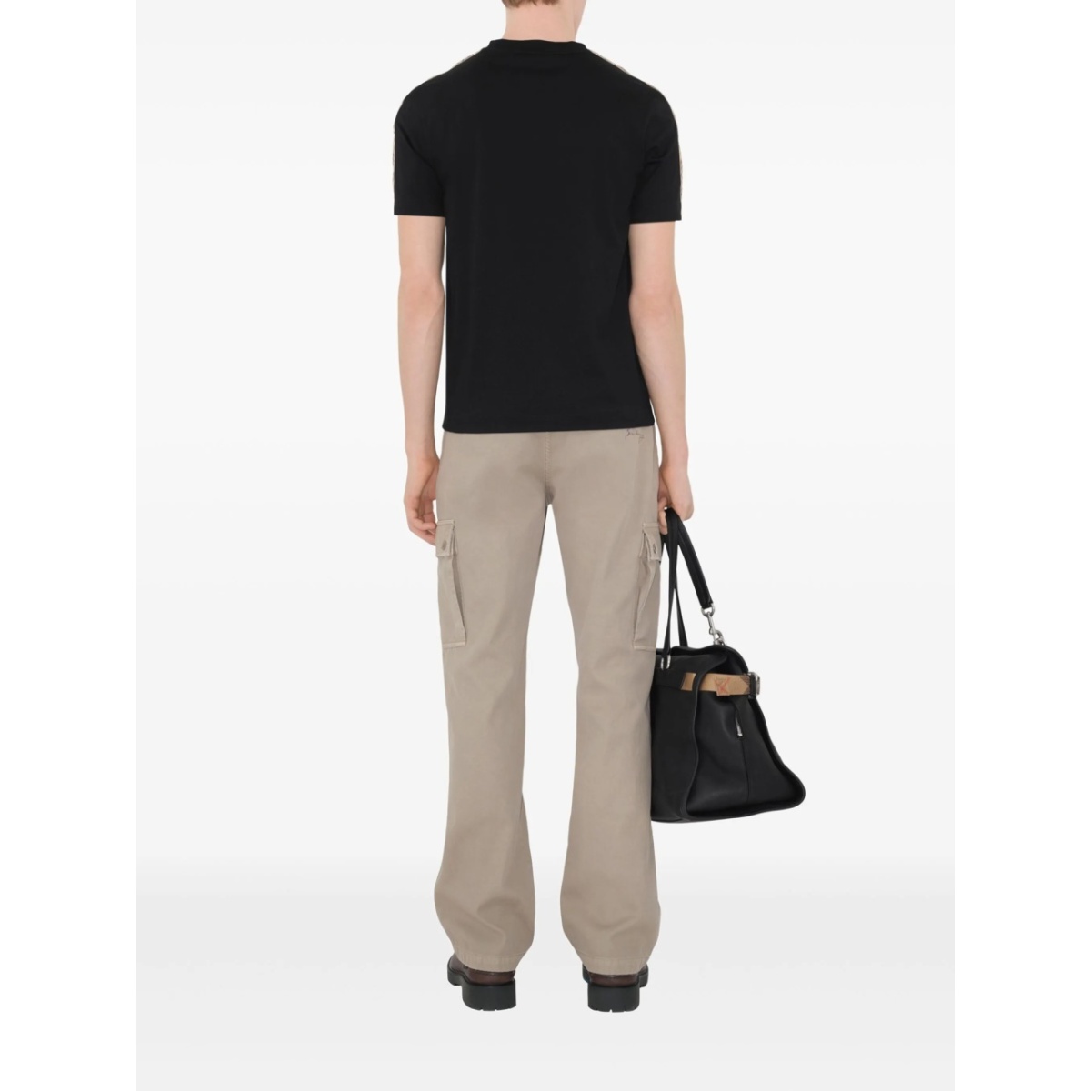 checkered-trim cotton T-shirt - Img 4