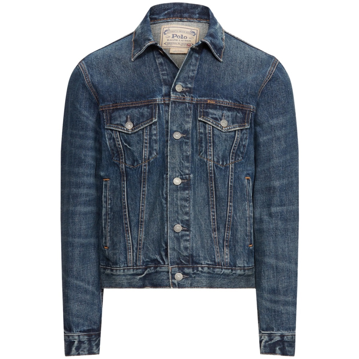 classic-collar cotton denim jacket