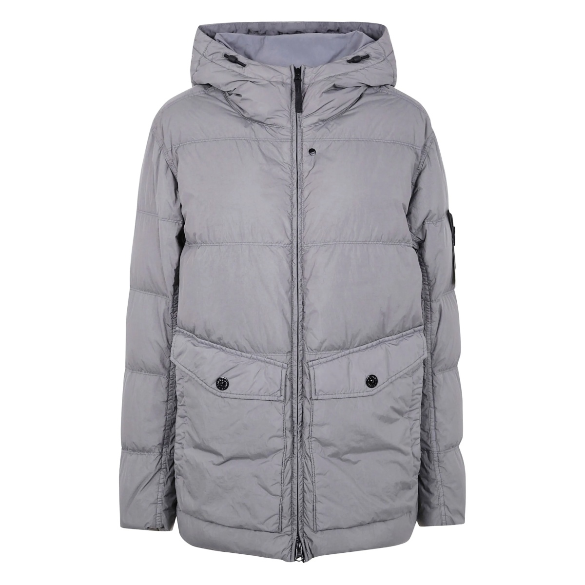 Compass-badge puffer jacket