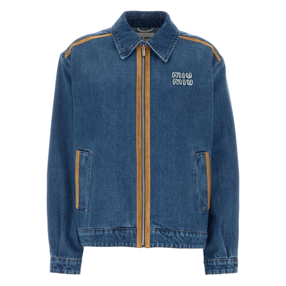 contrast-trim denim jacket