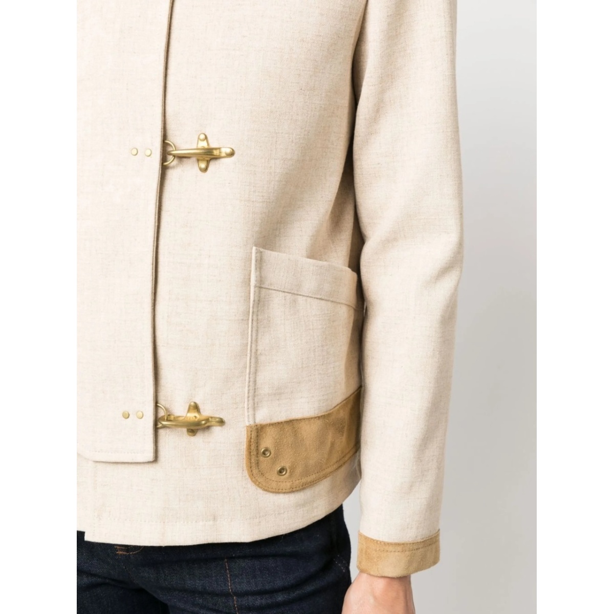 contrasting-trim fitted jacket - Img 5