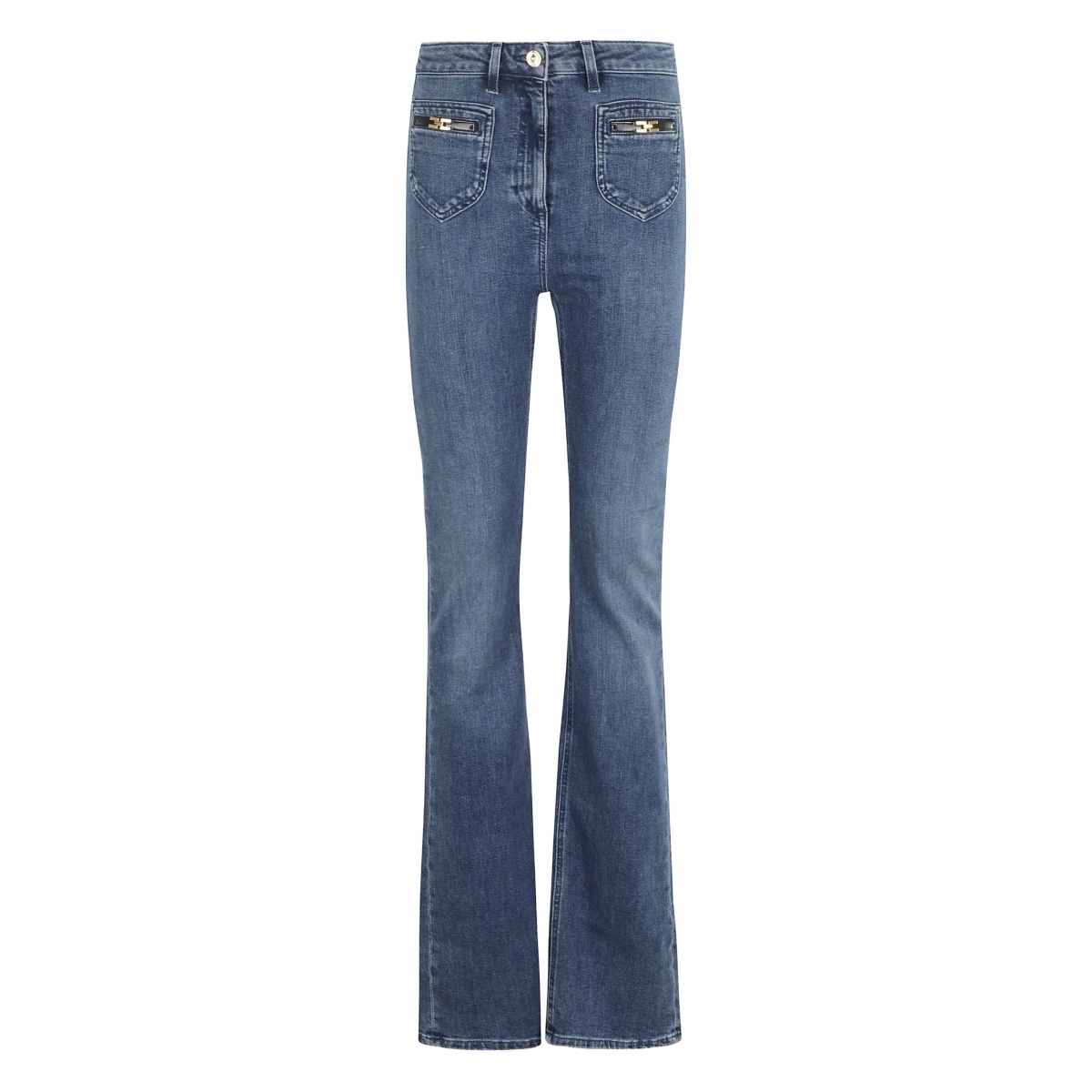 cotton-blend flared jeans