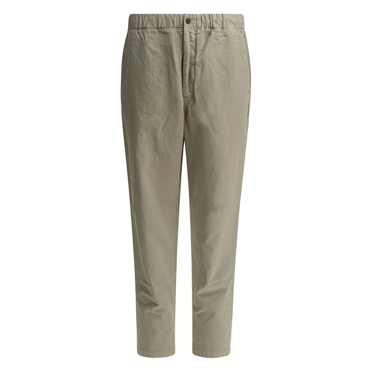 cotton-blend straight-leg trousers