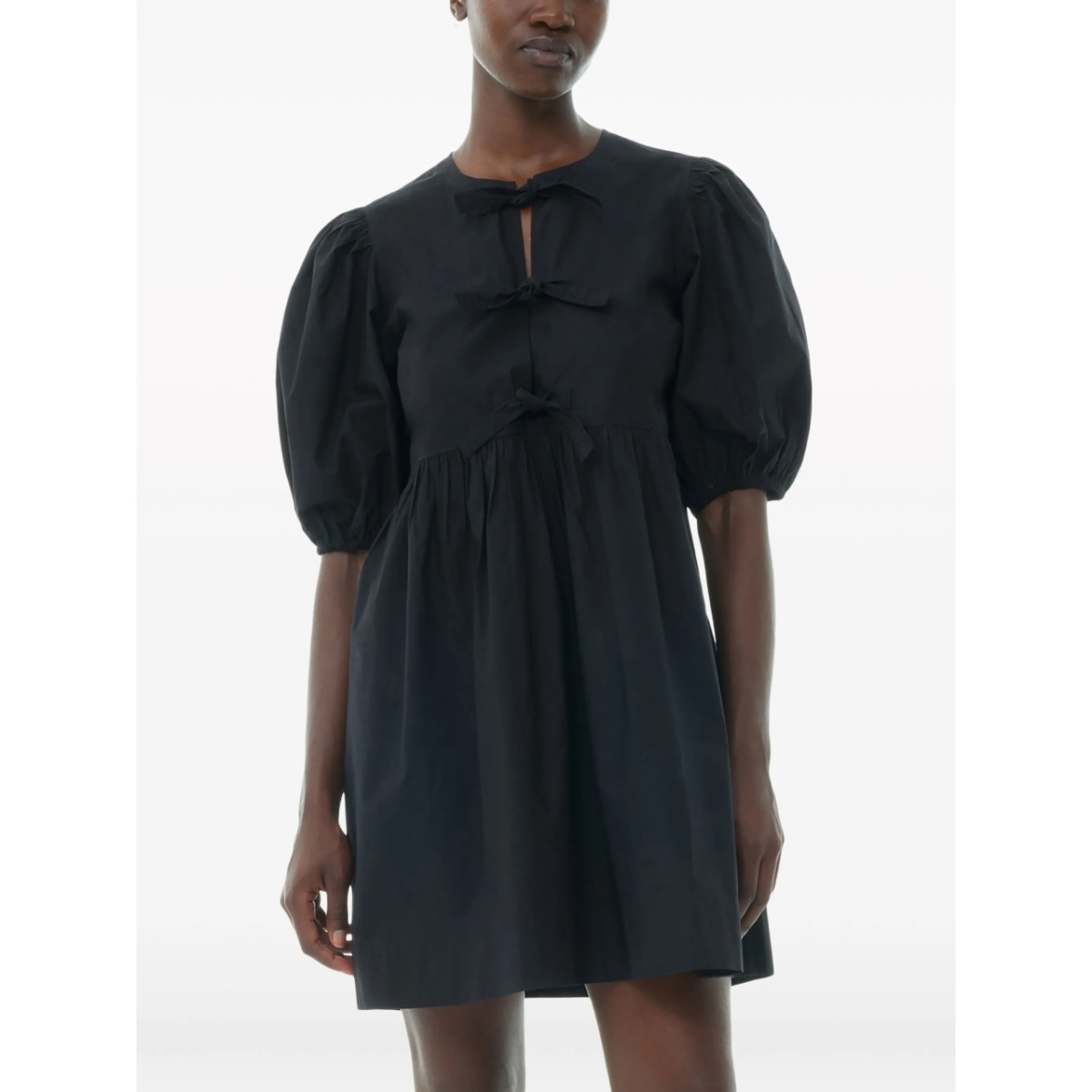 Cotton Poplin Tie String Mini Dress - Img 5