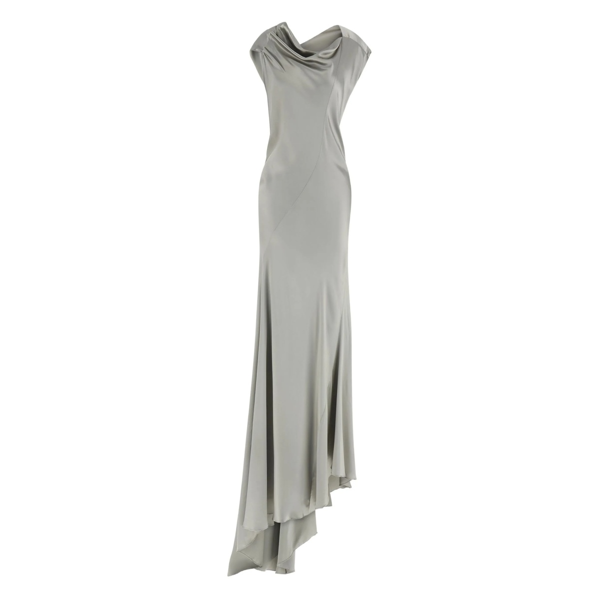 cowl-neck asymmetrical dress