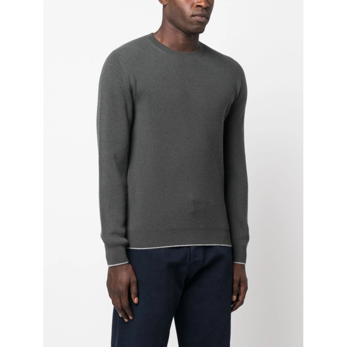 crew-neck ribbed cashmere jumper - Img 3