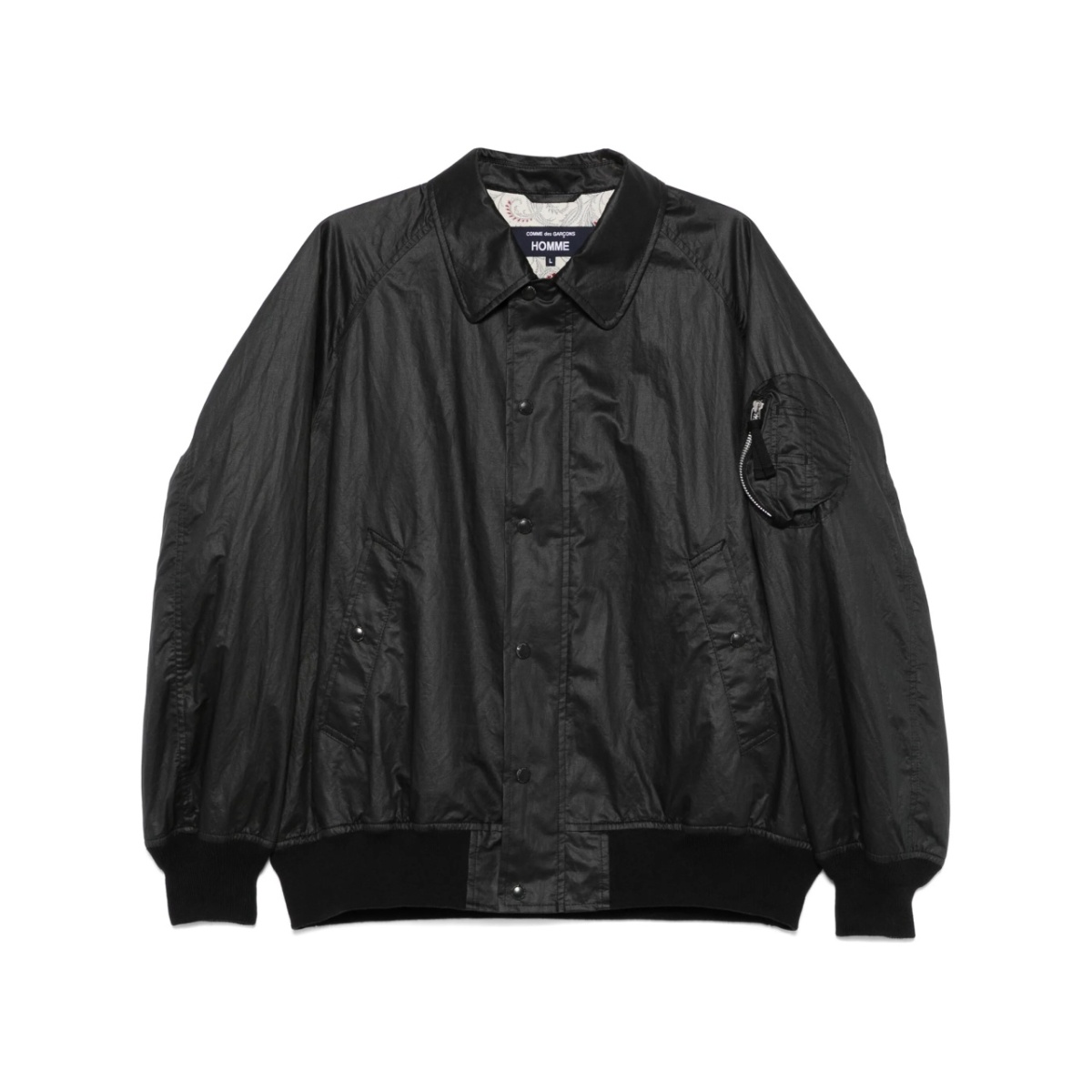 crinkled-finish bomber jacket