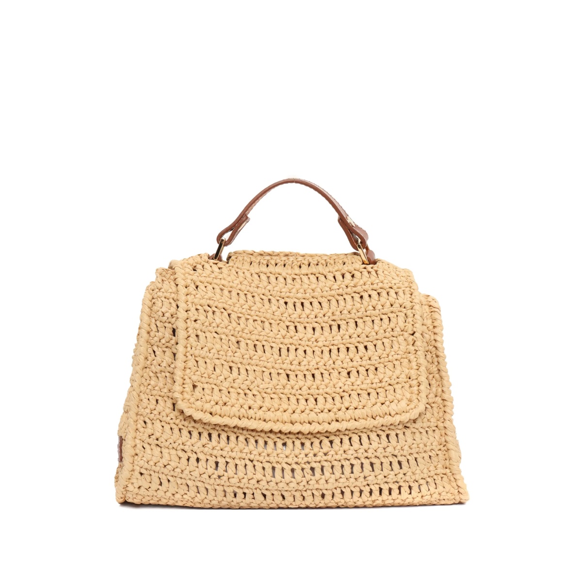 crochet top-handle tote bag
