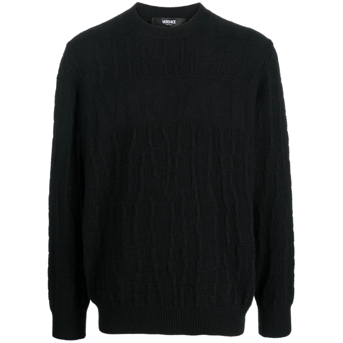 crocodile-pattern cable-knit jumper