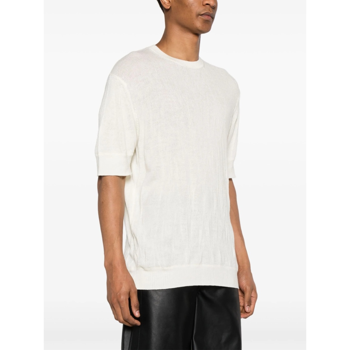 crushed-effect short-sleeve jumper - Img 5