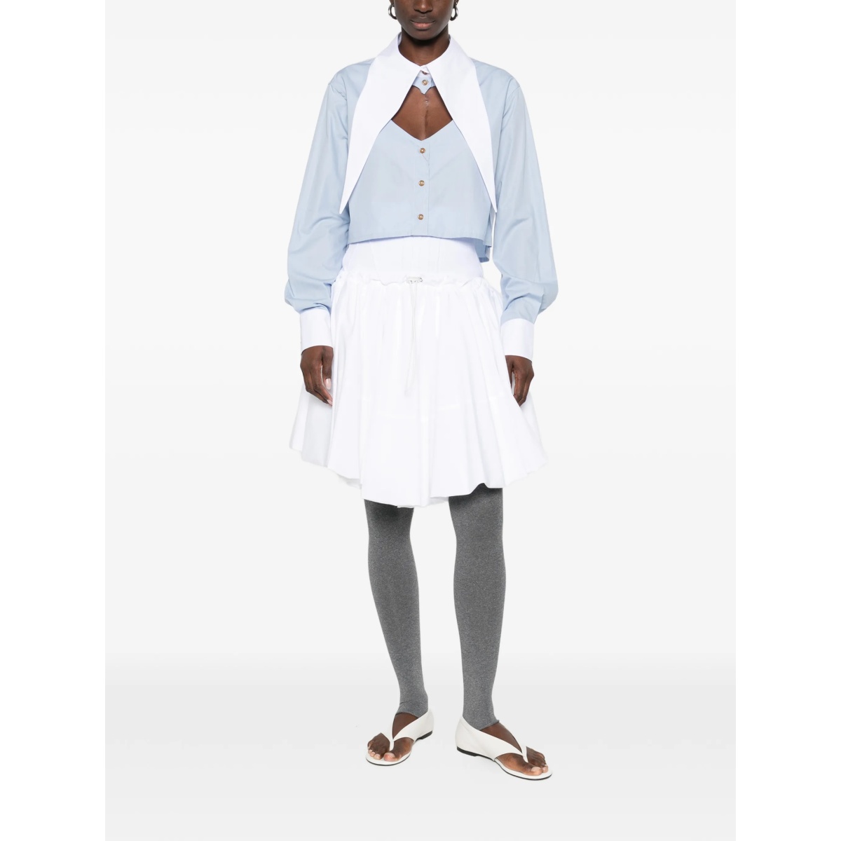 cut-off oversized-collar shirt - Img 2