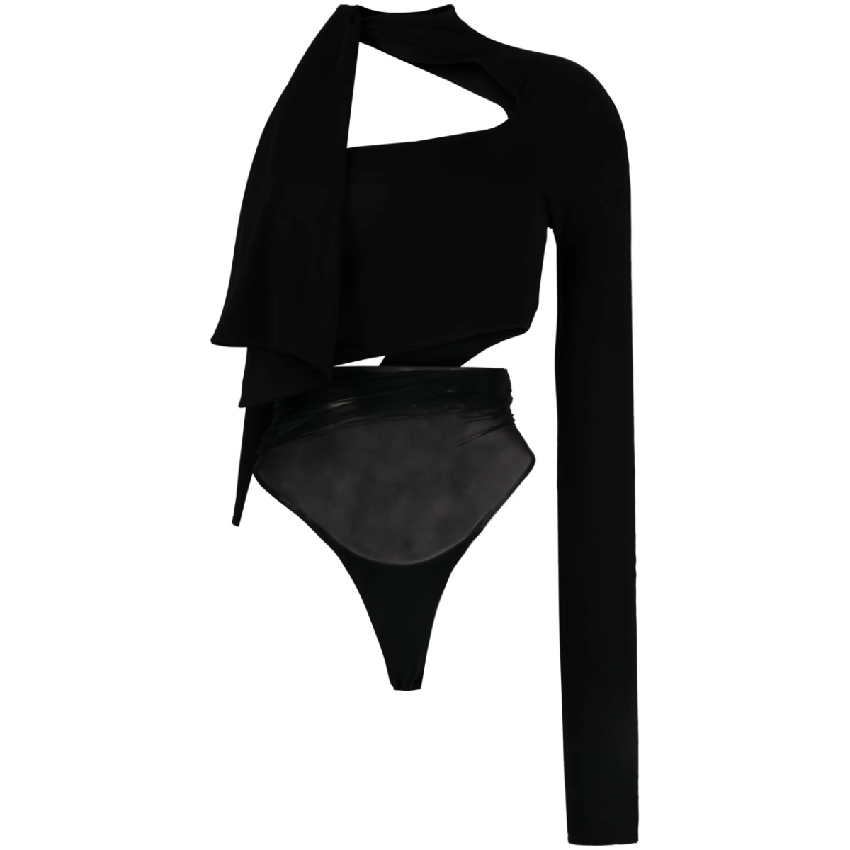 cut-out one-shoulder bodysuit