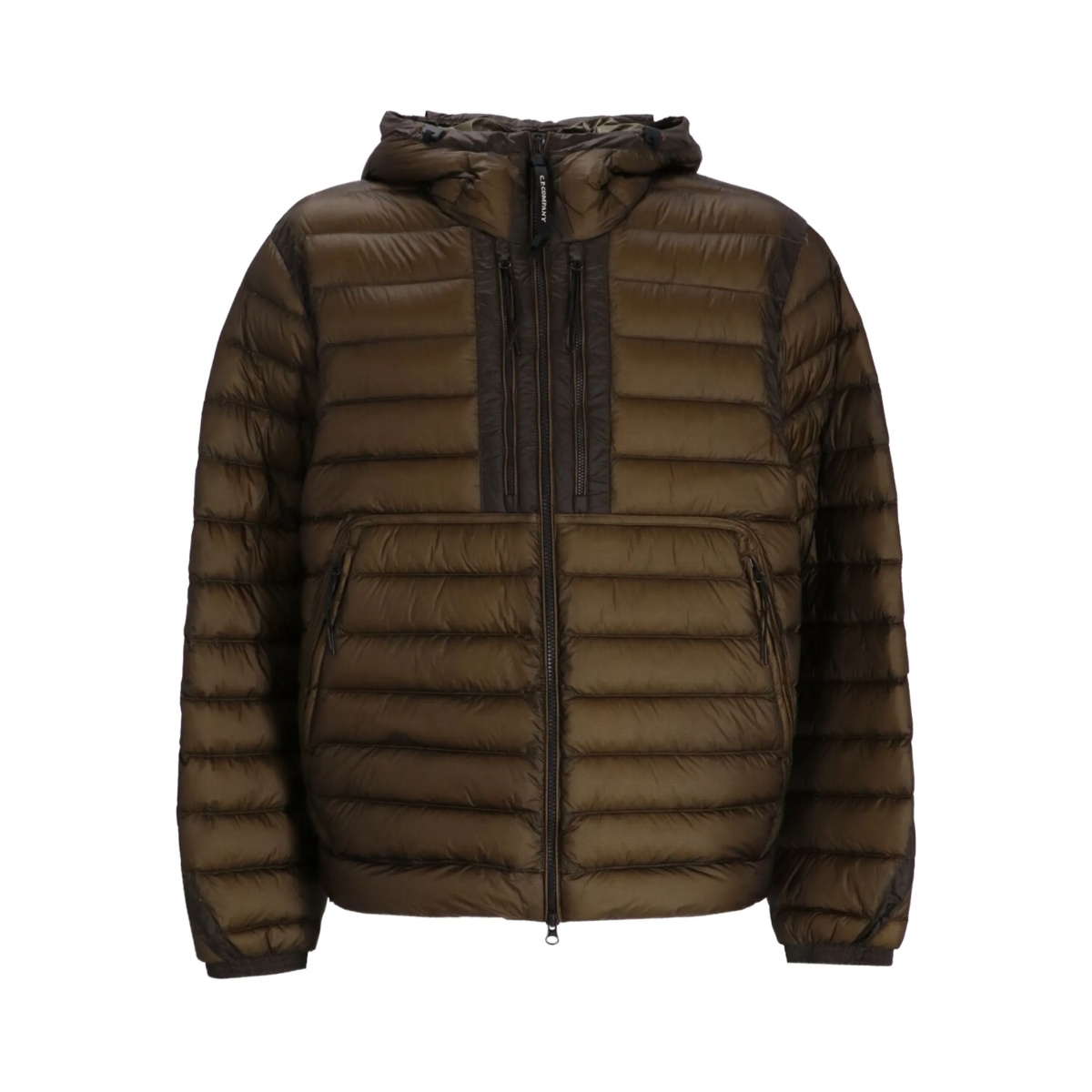D.D Shell hooded quilted jacket