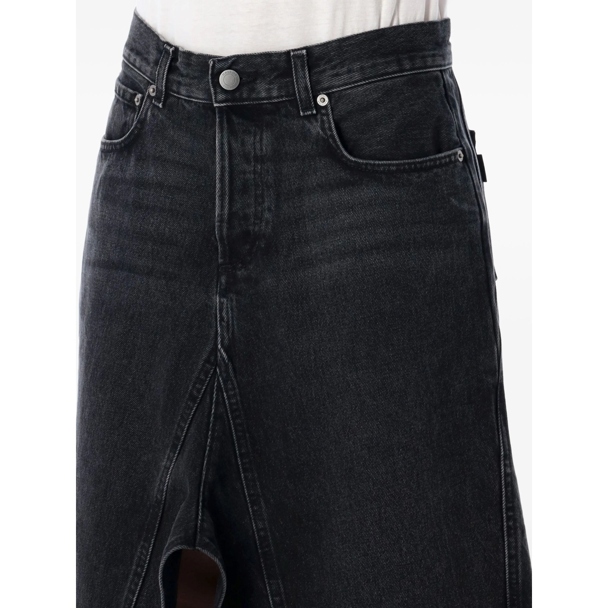 denim asymmetric midi skirt - Img 3