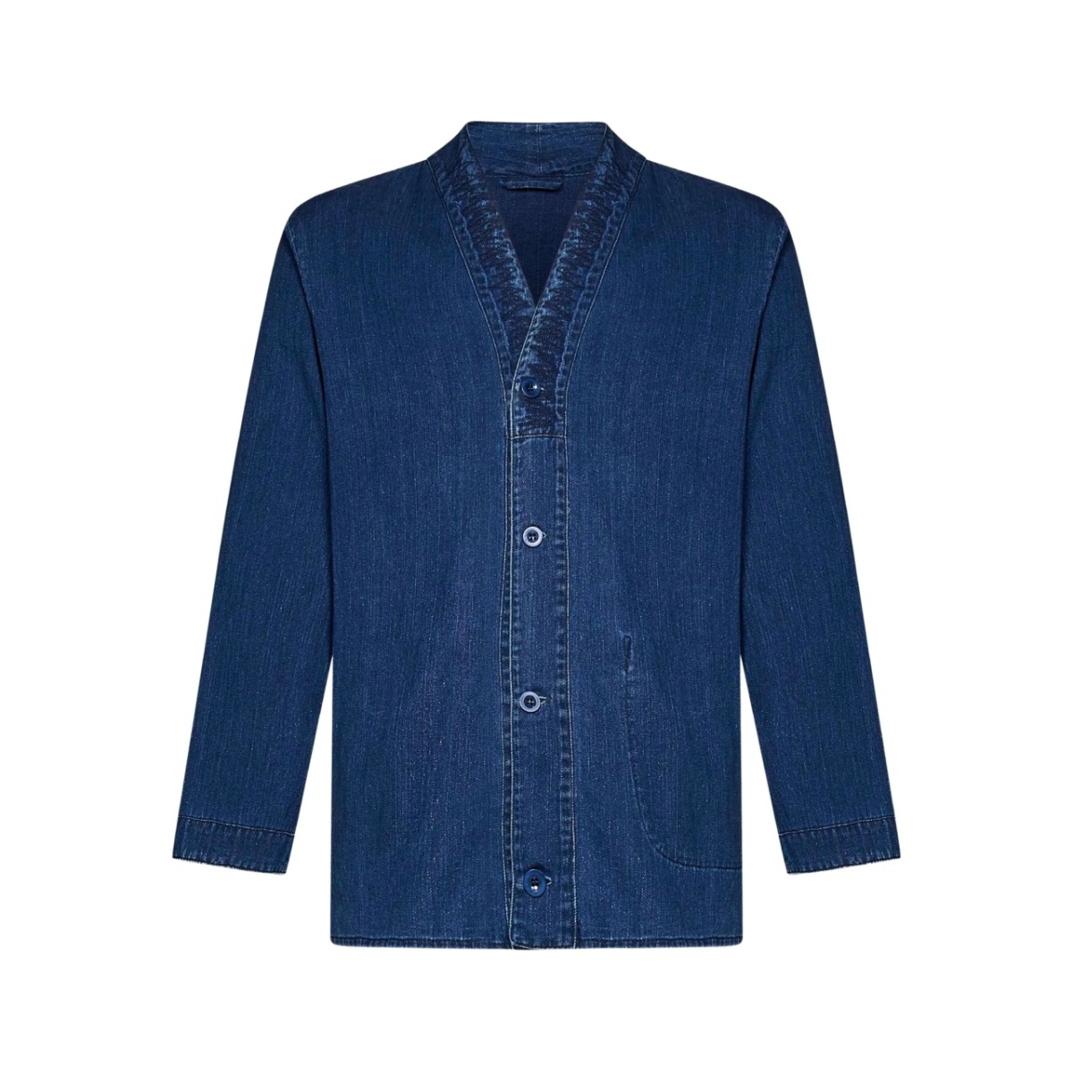 denim button-up shirt