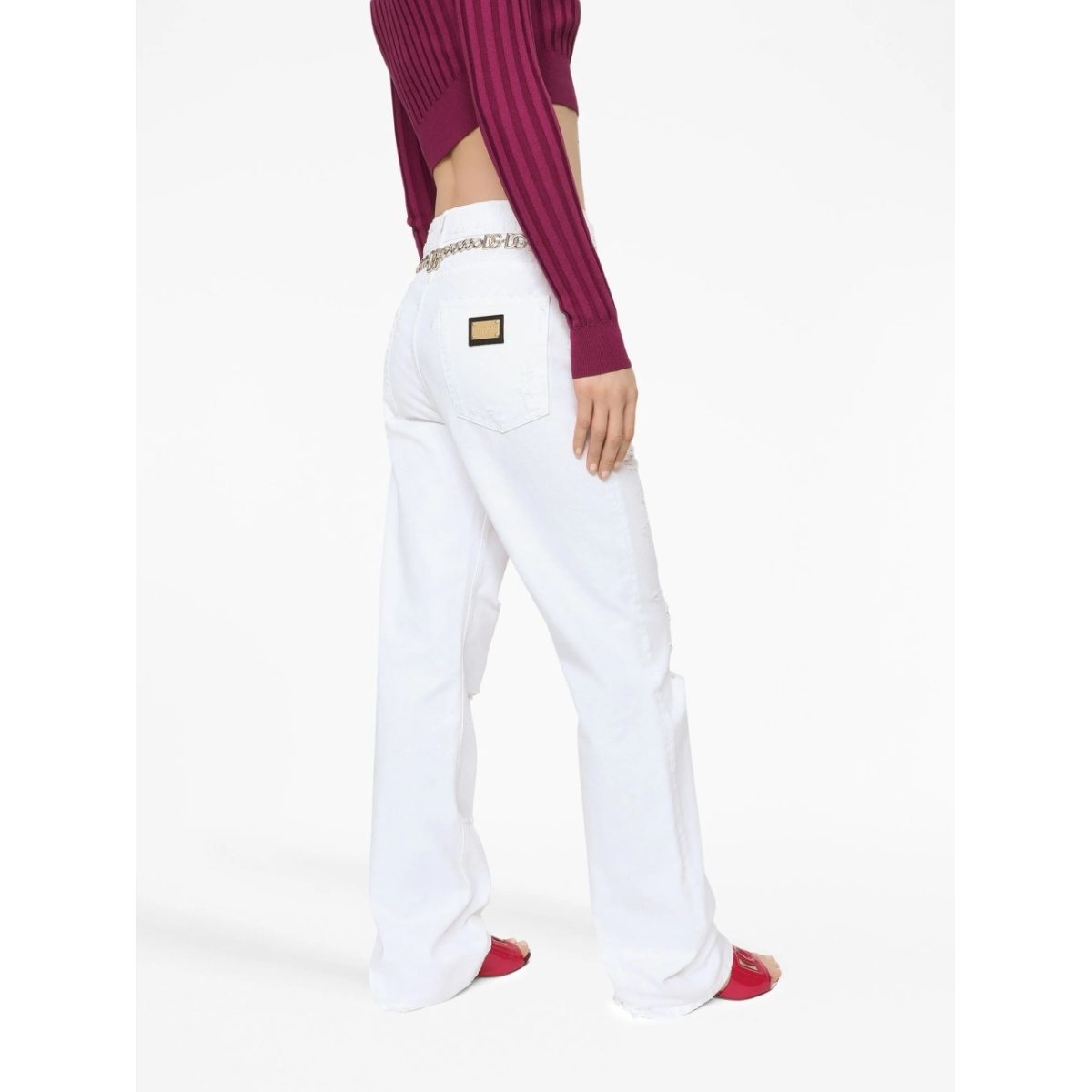 distressed straight-leg jeans - Img 5
