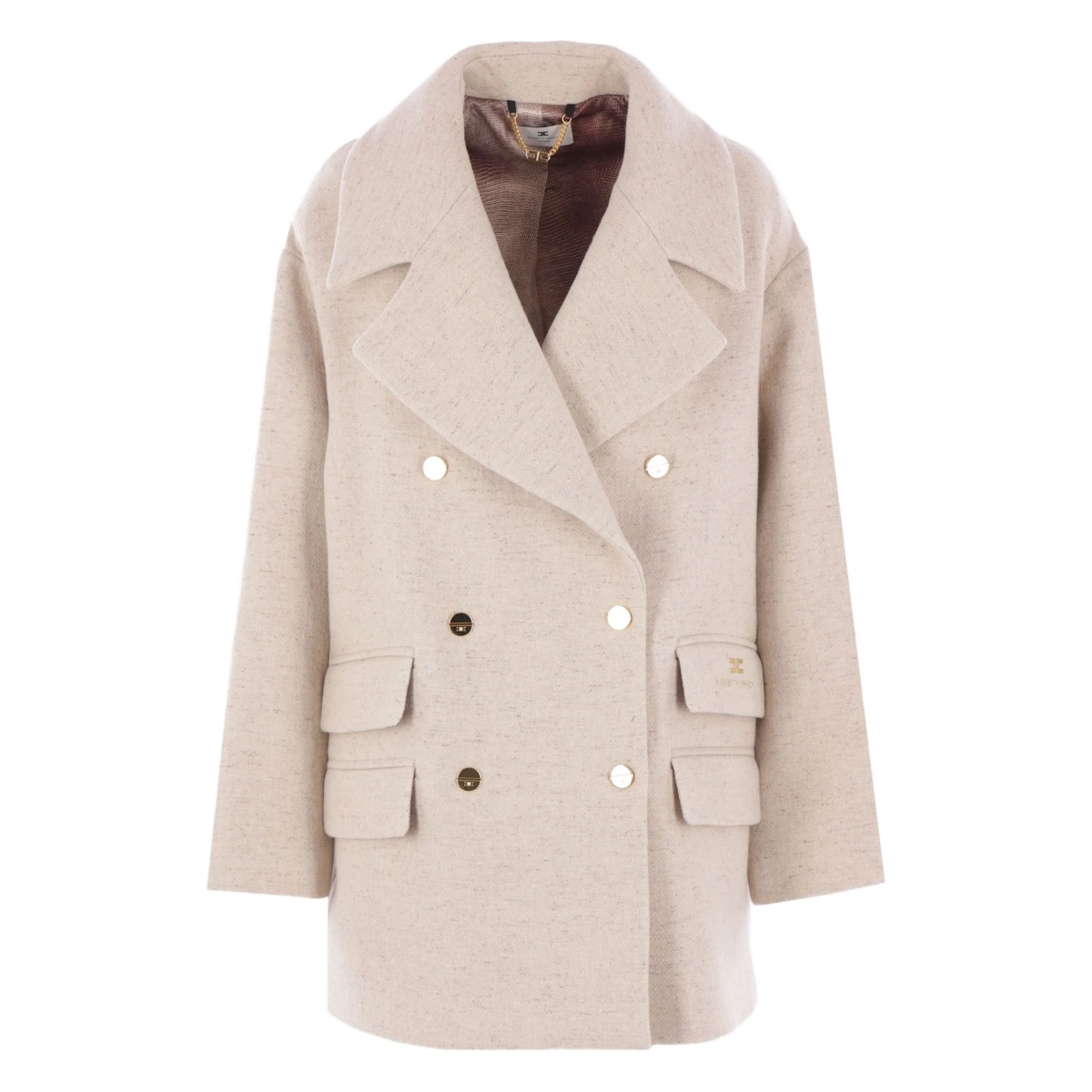 double-breasted gold-button coat
