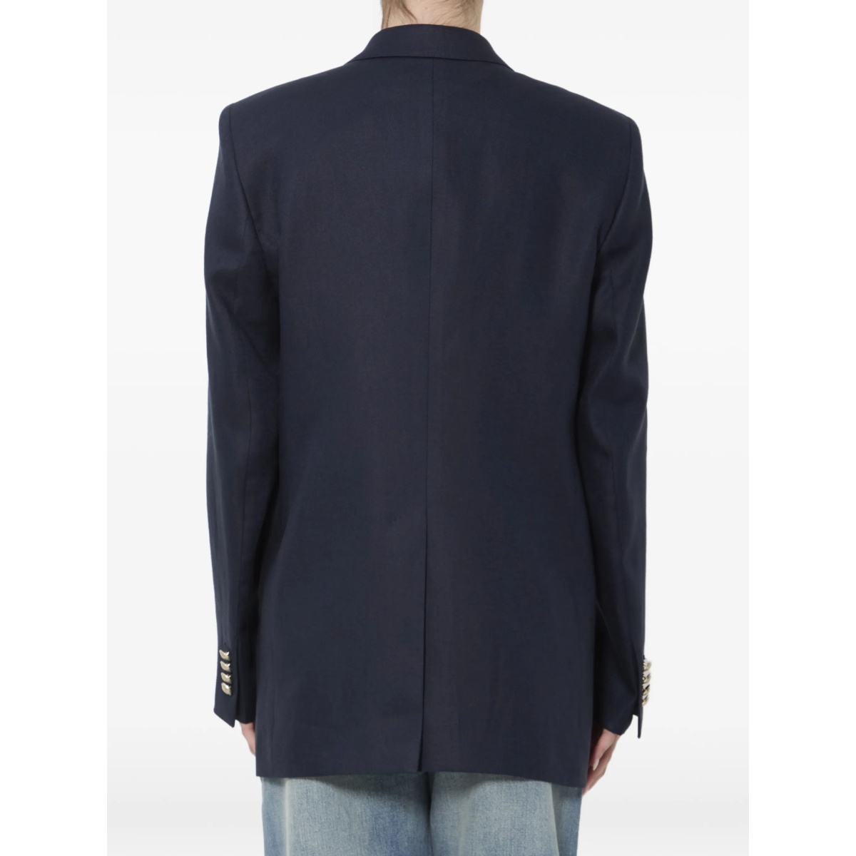 double-breasted linen jacket - Img 4
