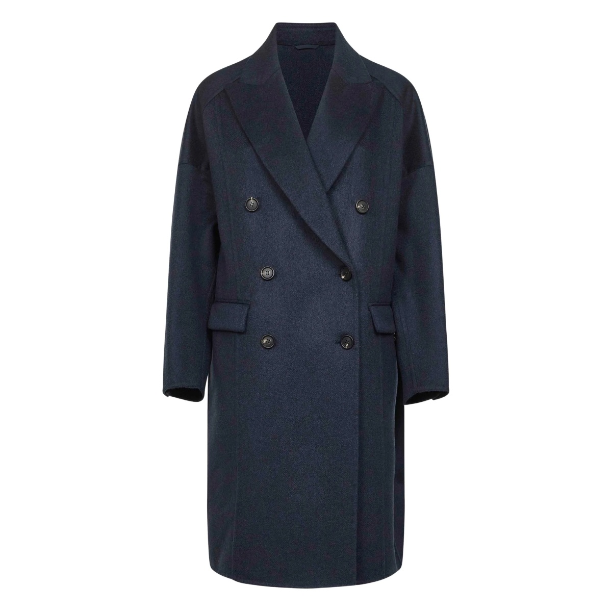 double-breasted long-sleeve coat