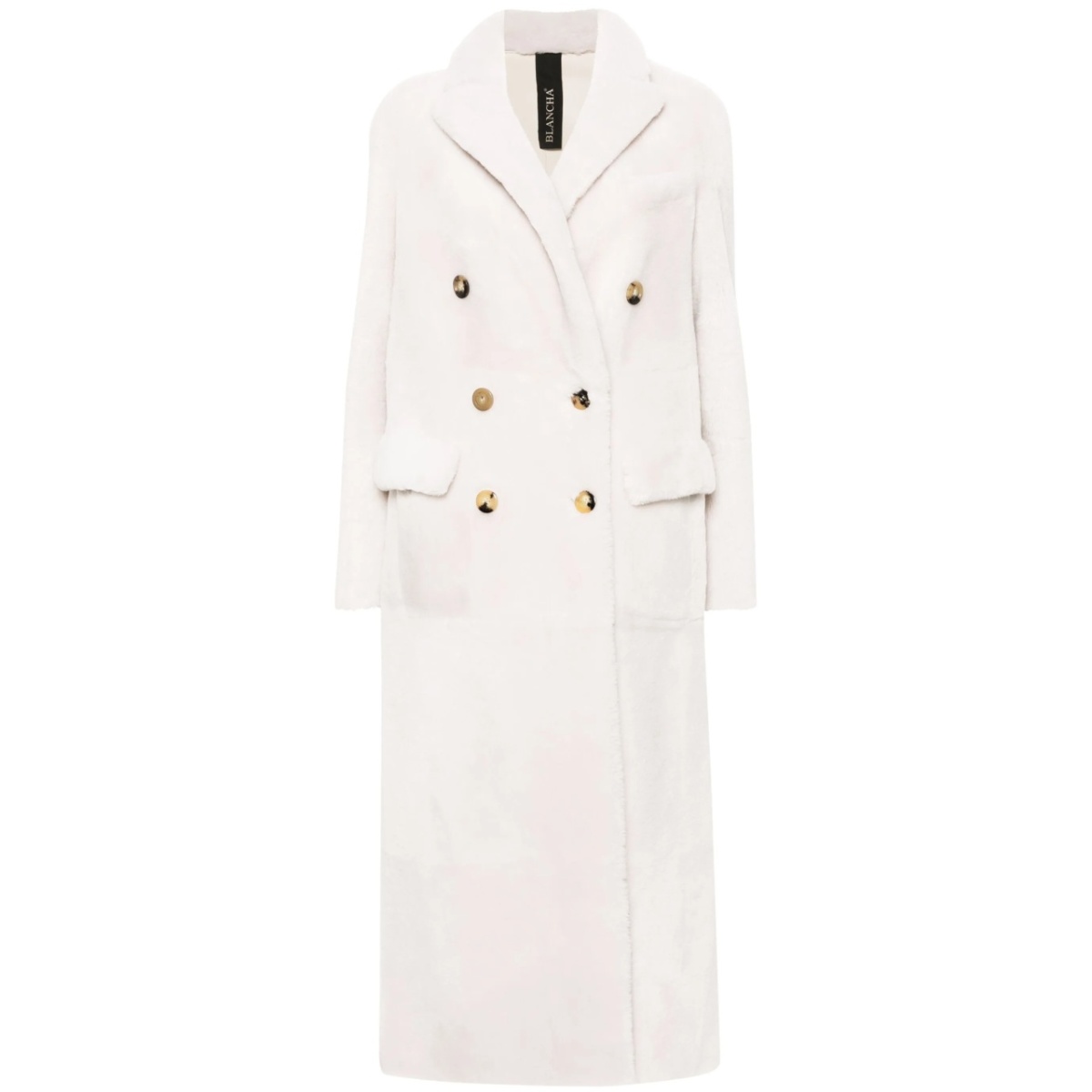 double-breasted shearling coat
