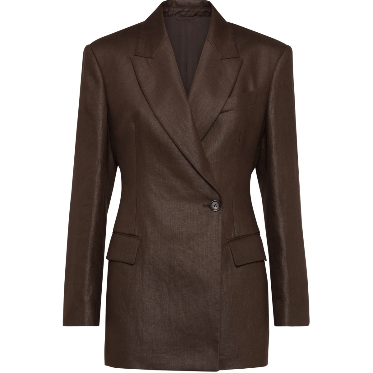 double-breasted twill blazer