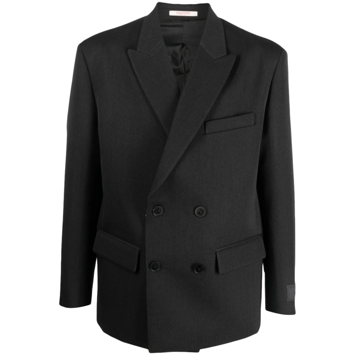 double-breasted virgin wool blazer