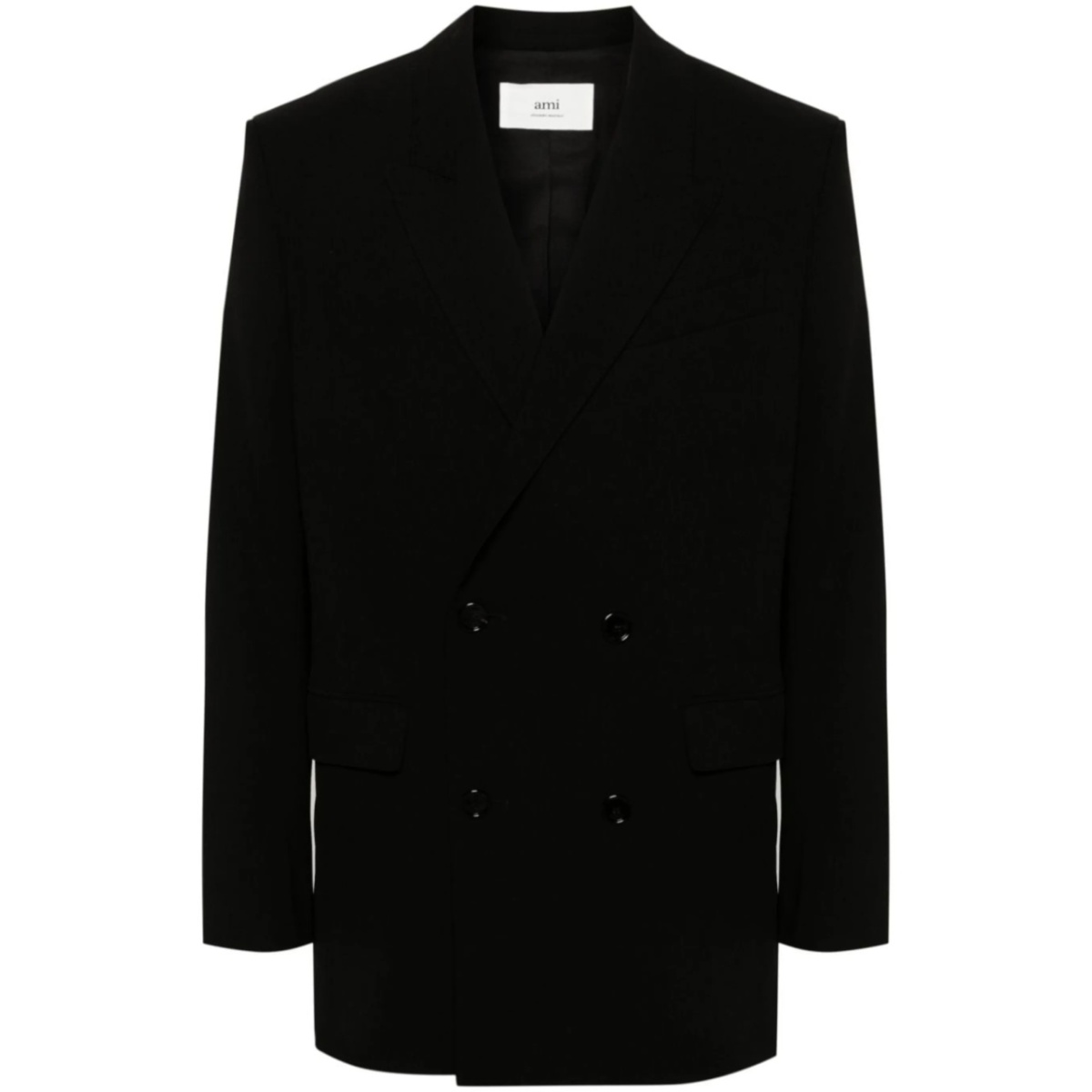 double-breasted virgin wool blazer