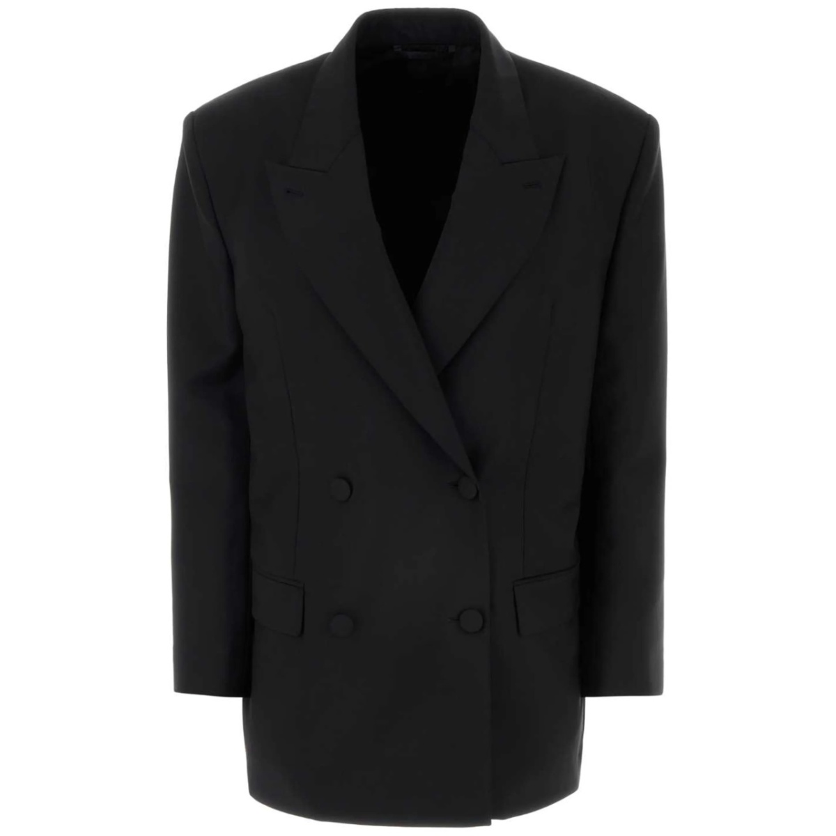 double-breasted wool-blend blazer