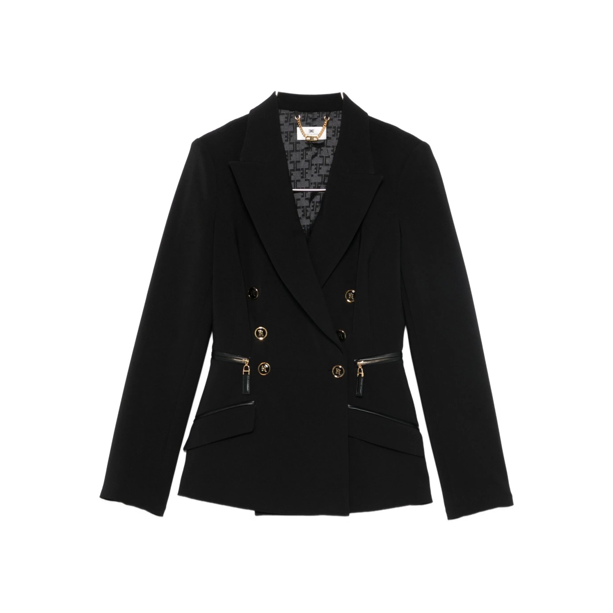 double-breasted zip-detail blazer