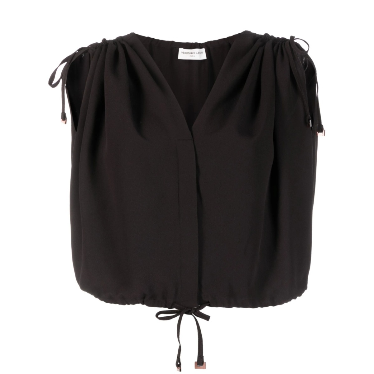 draped-shoulder cropped top
