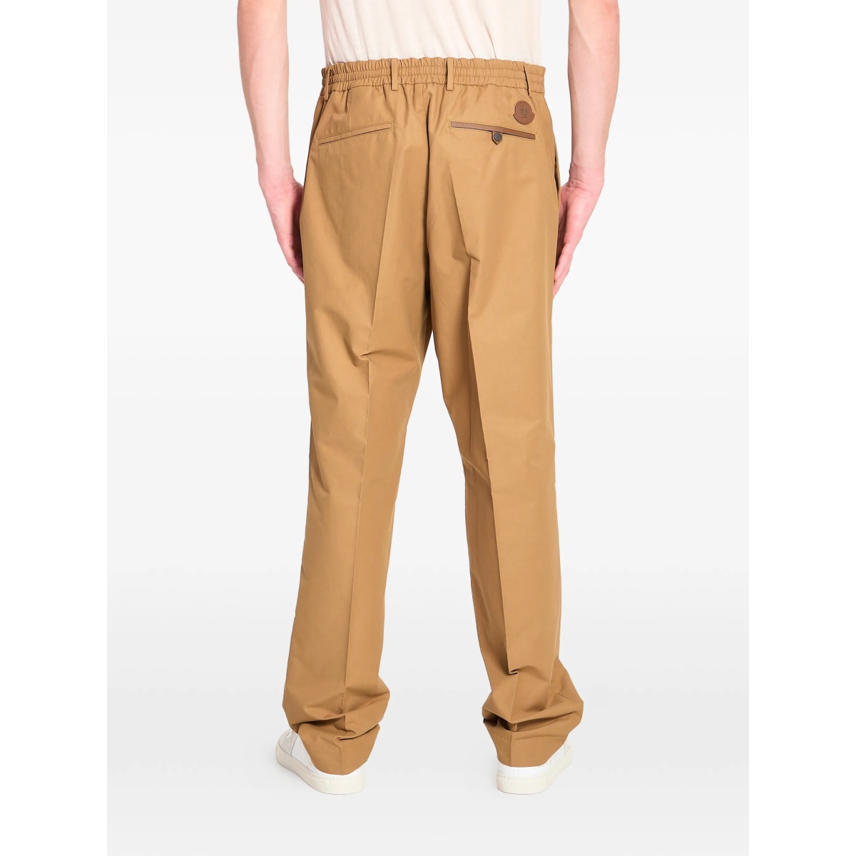 drawstring leather logo patch trousers - Img 4