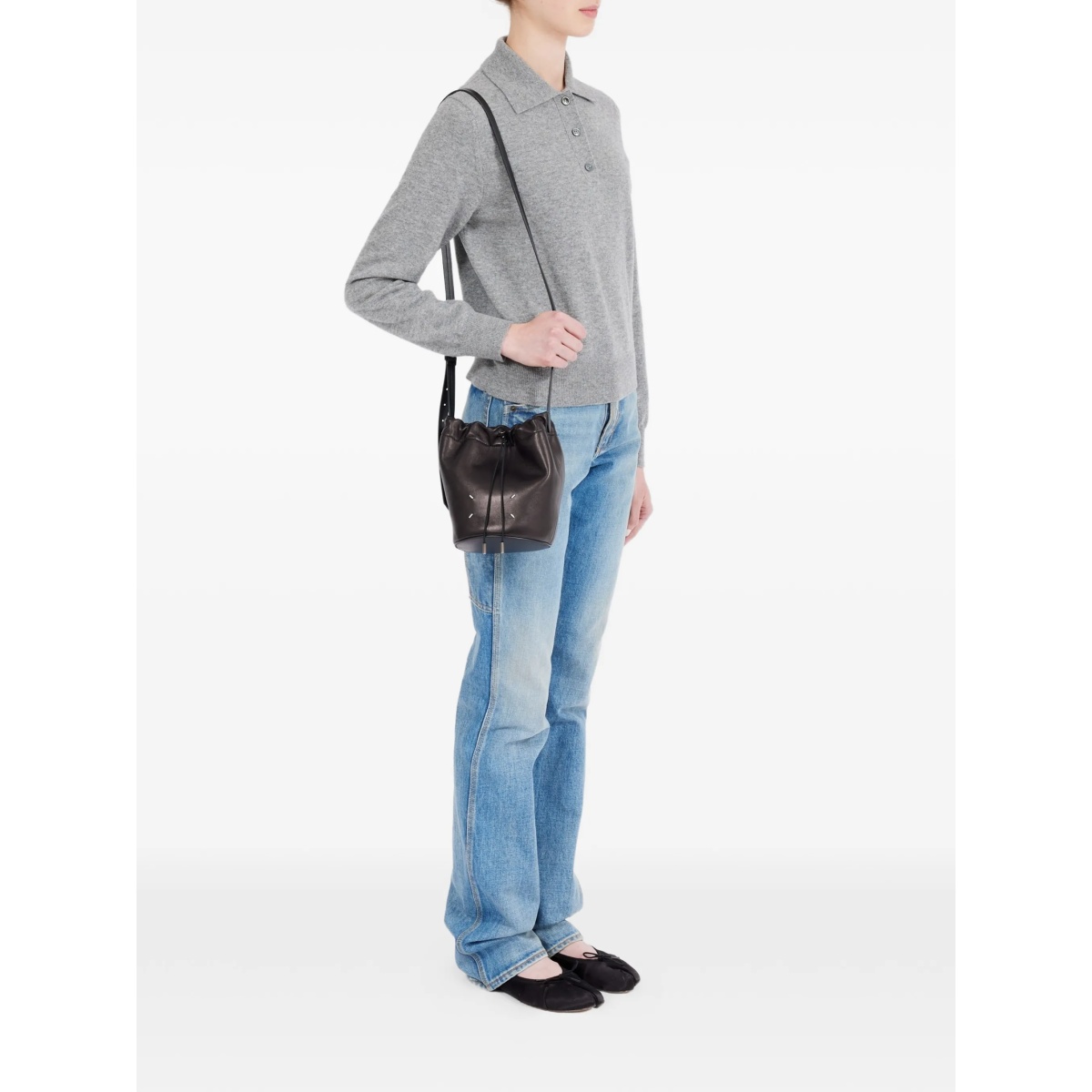 drawstring pouch bucket bag - Img 2