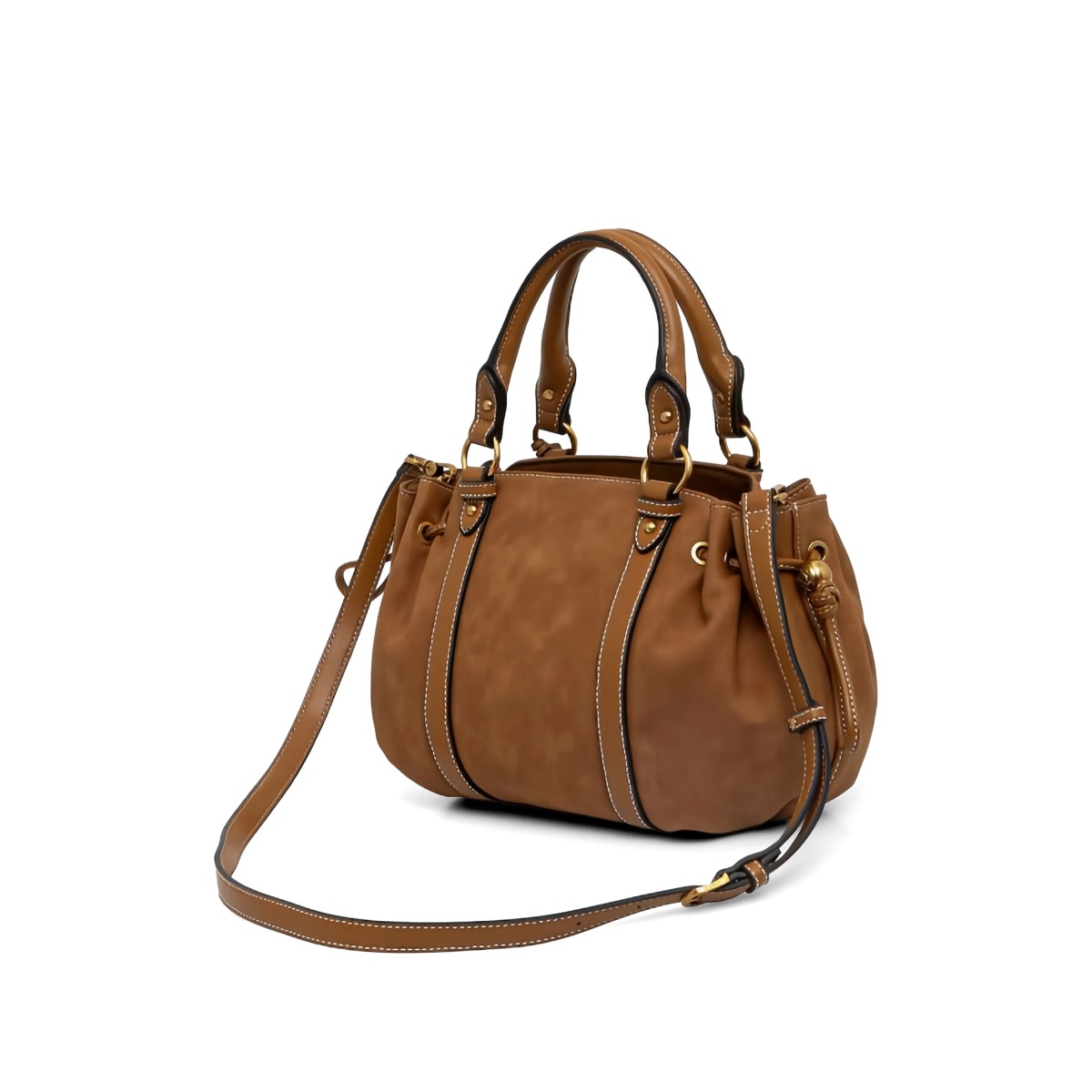 drawstring top handle satchel - Img 3