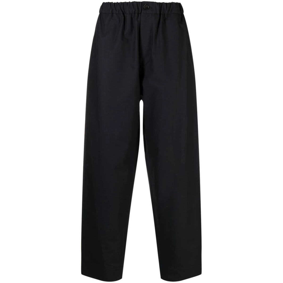elasticated straight-leg trousers
