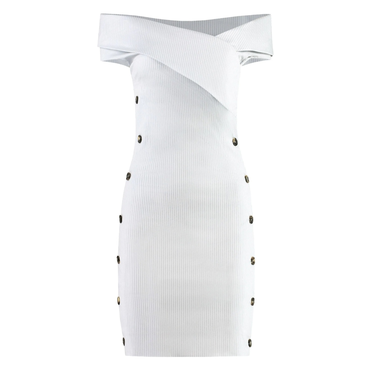 embellished-buttons mini dress