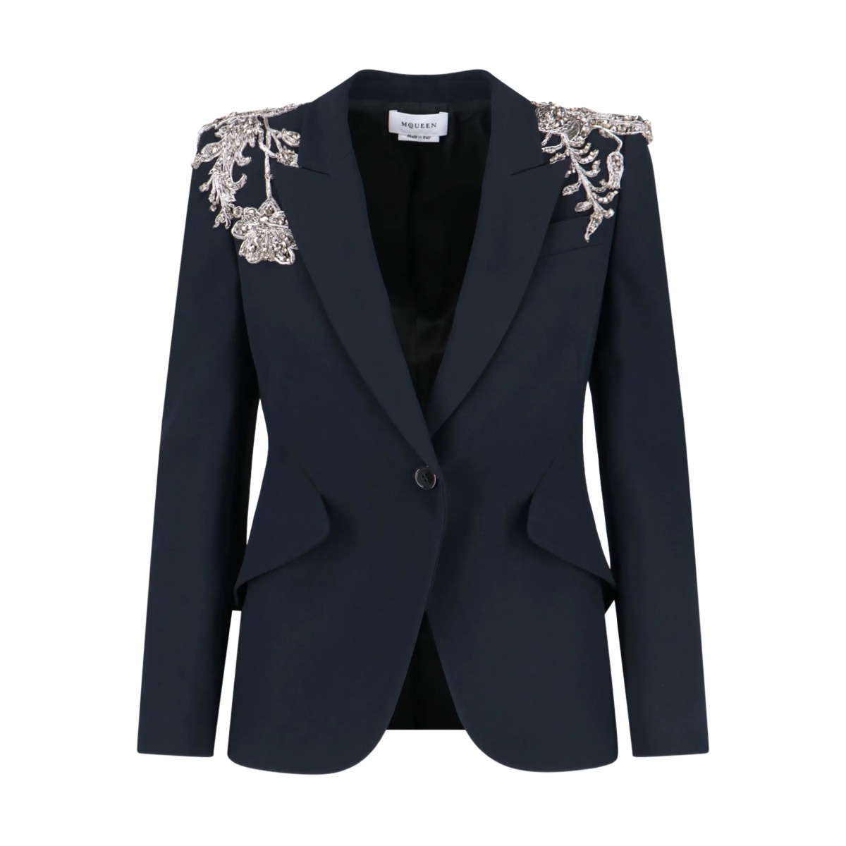 embellished single-breasted blazer