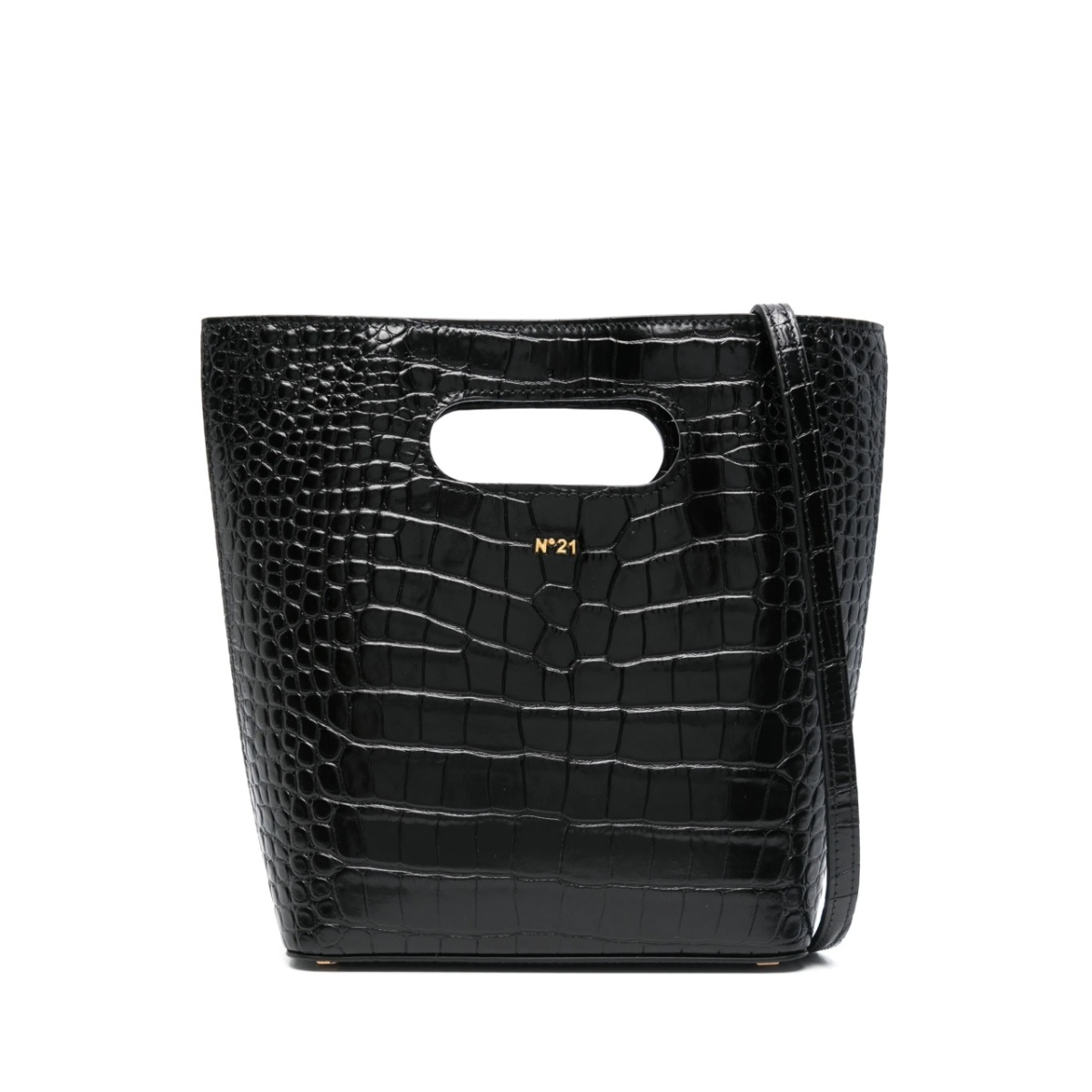 embossed-crocodile tote bag