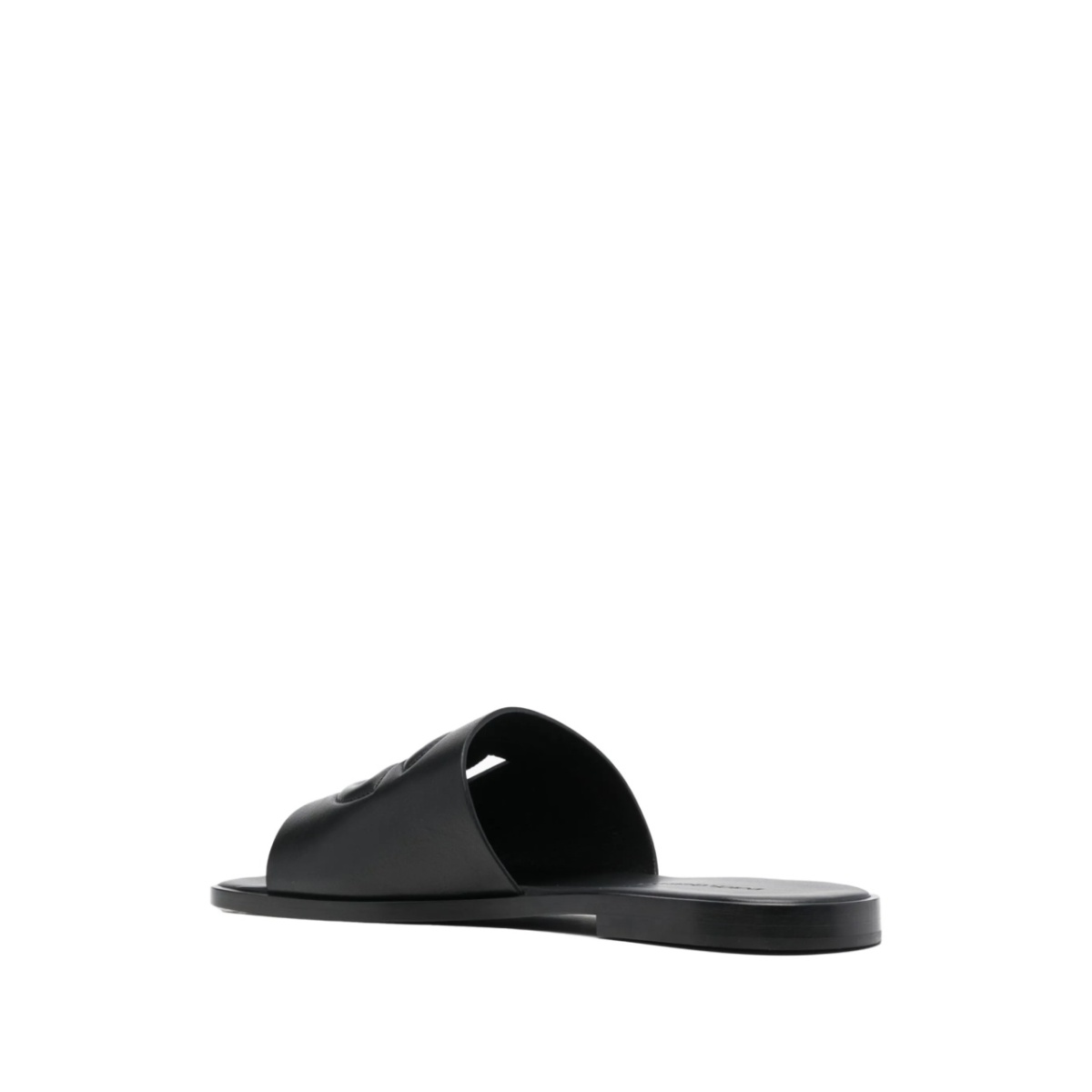 embossed-logo leather slides - Img 3