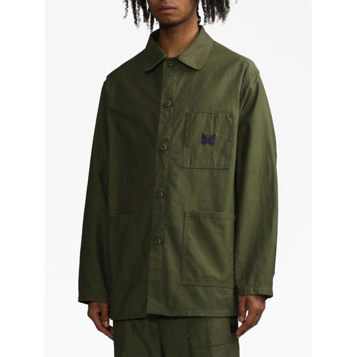embroidered cotton shirt jacket - Img 3