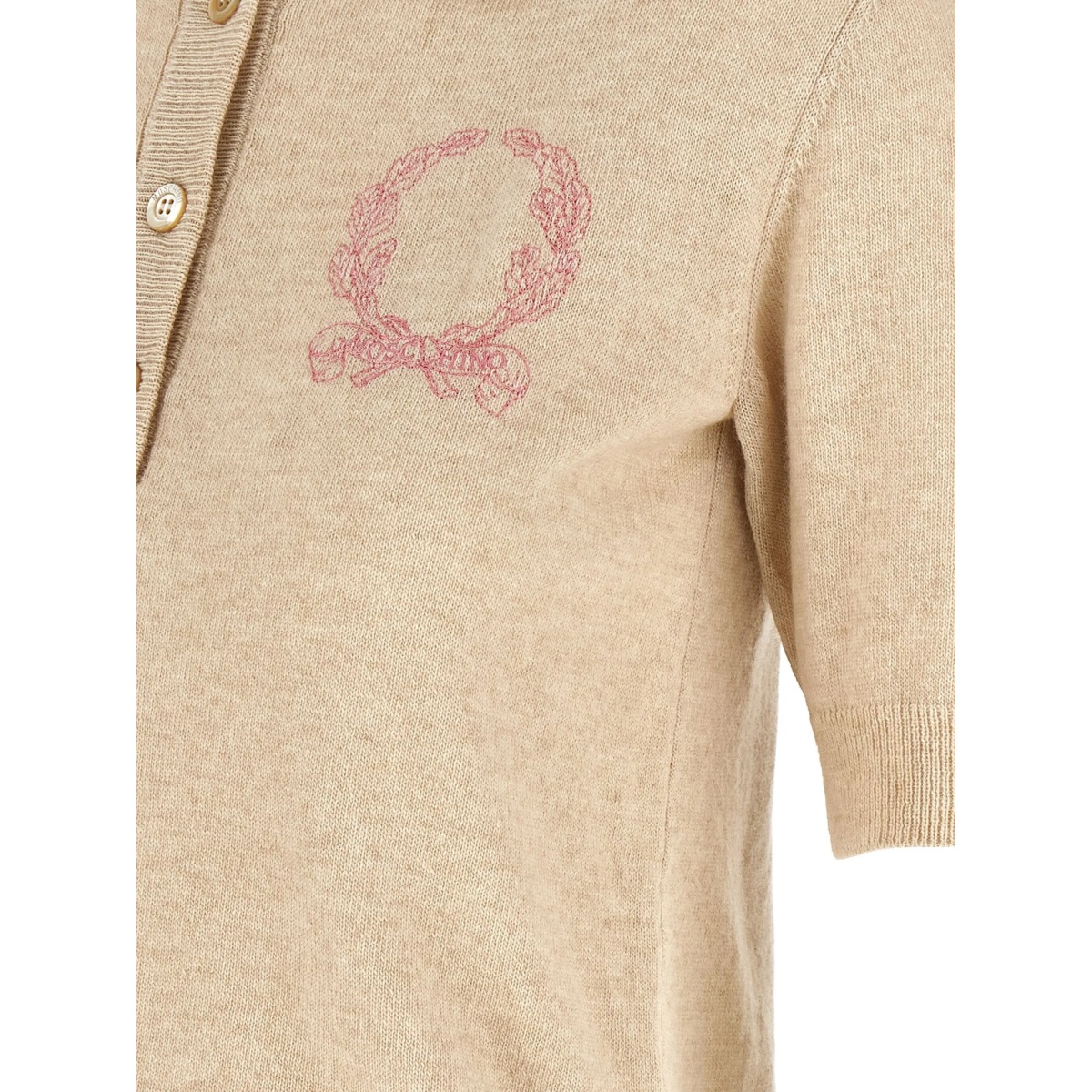 embroidered knited polo top - Img 4