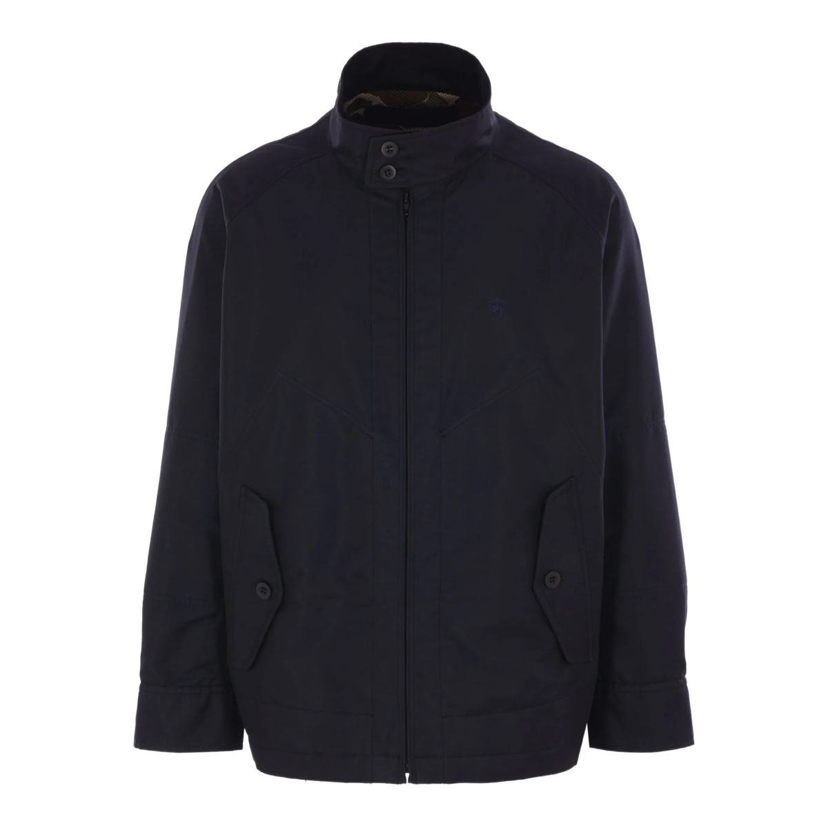 embroidered zip-front coat